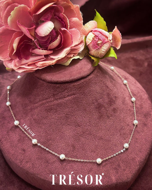 Rose Gold Pearl Gap Necklace