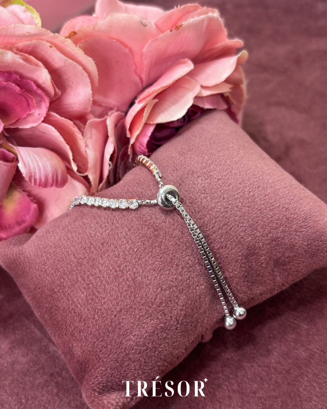 Adjustable Single Thin Tennis Bracelet