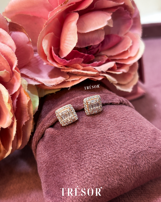 Baguette Small Square Studs