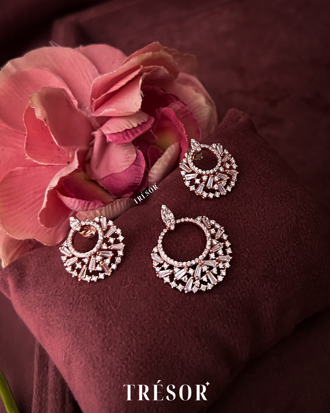 Half Moon Diamond Studded Jewellery Set