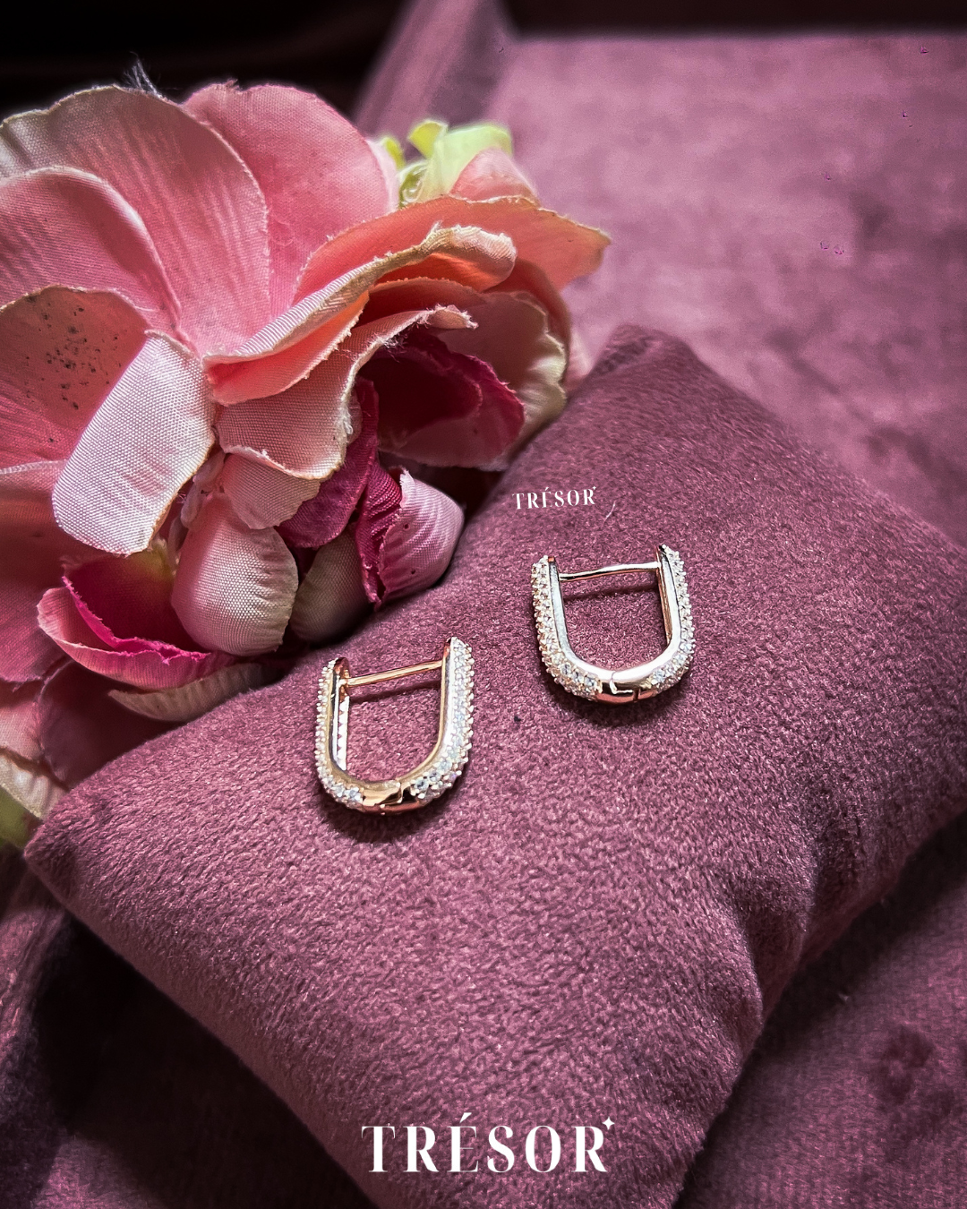 Studded U Shaped Hoops