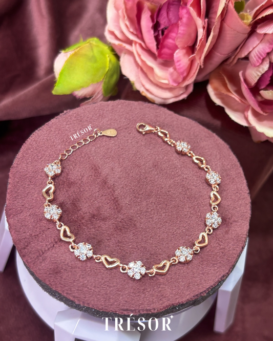 Fan Flower And Heart Bracelet
