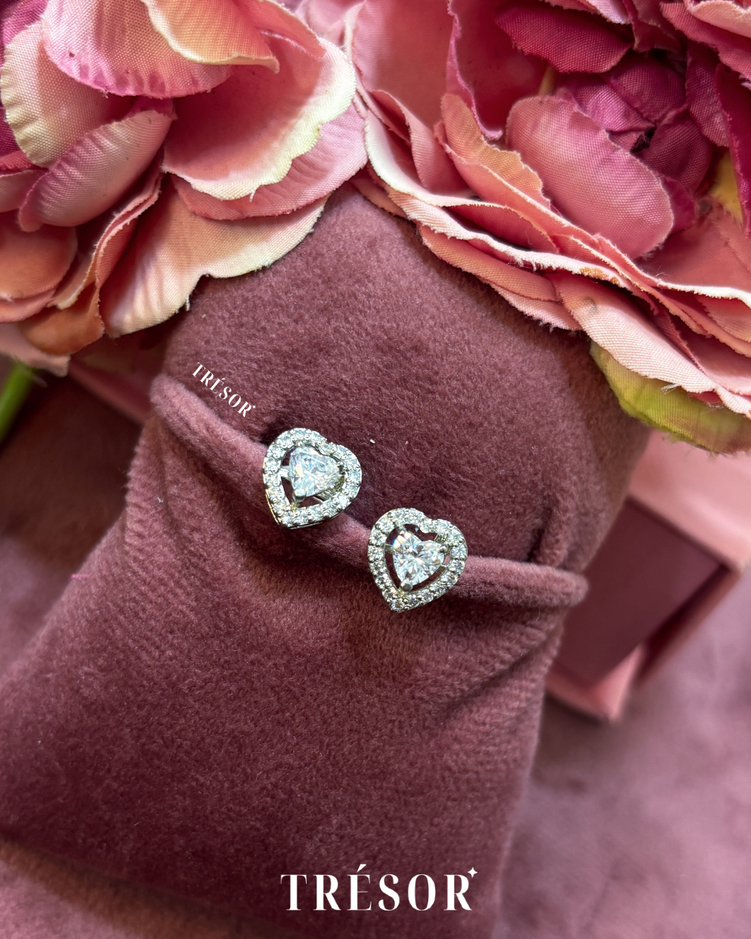 Big Halo Heart Studs