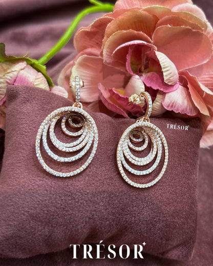 6 Big Circles Long Earrings