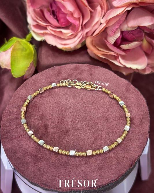 Italian 3 Tone Box Bracelet