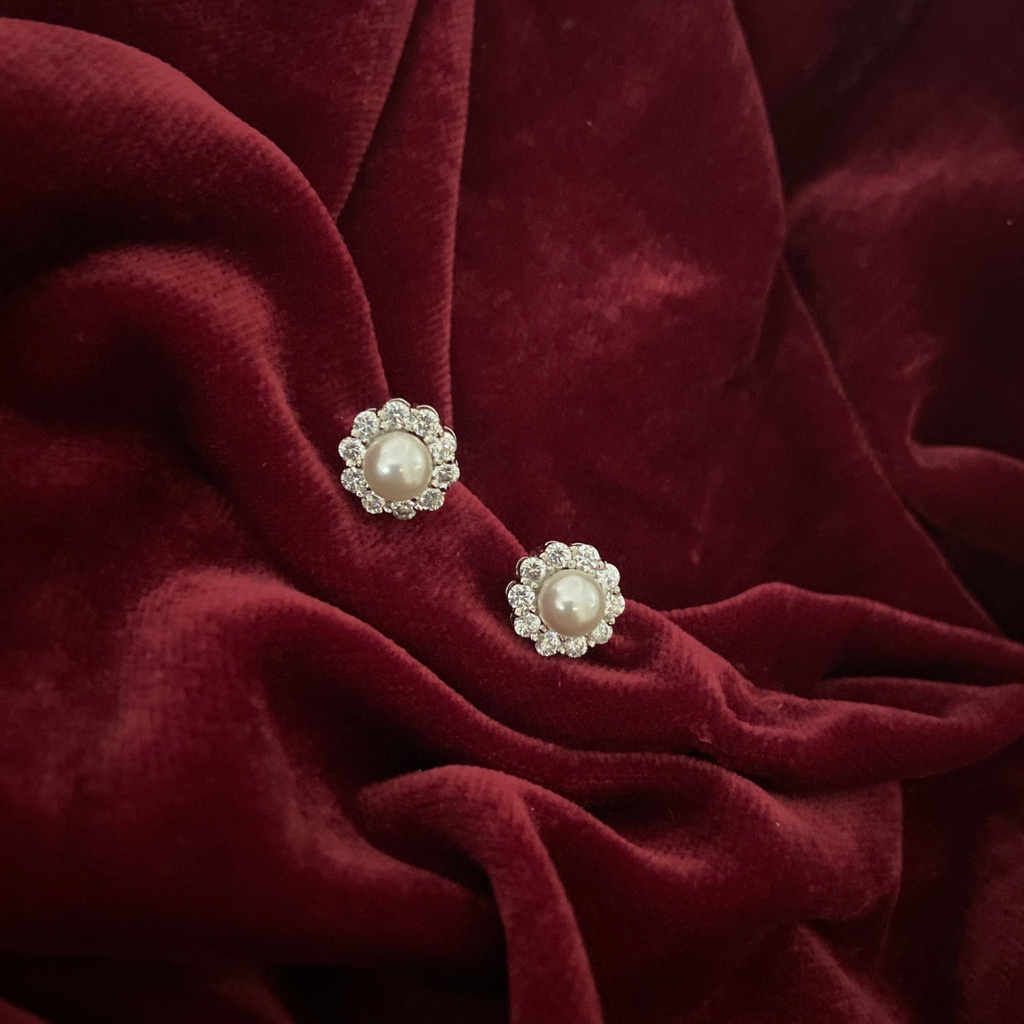 Pearl Flower Studs