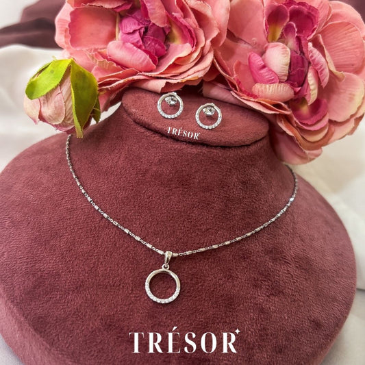 Simple Open Circle Pendant Set
